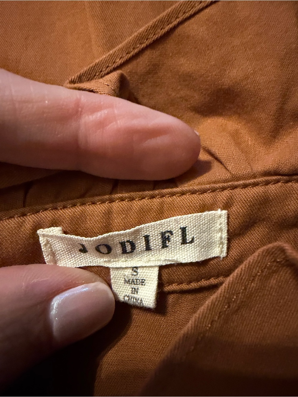JODIFL Ruffle-Front Blouse in Rust Orange - Picture 3 of 3
